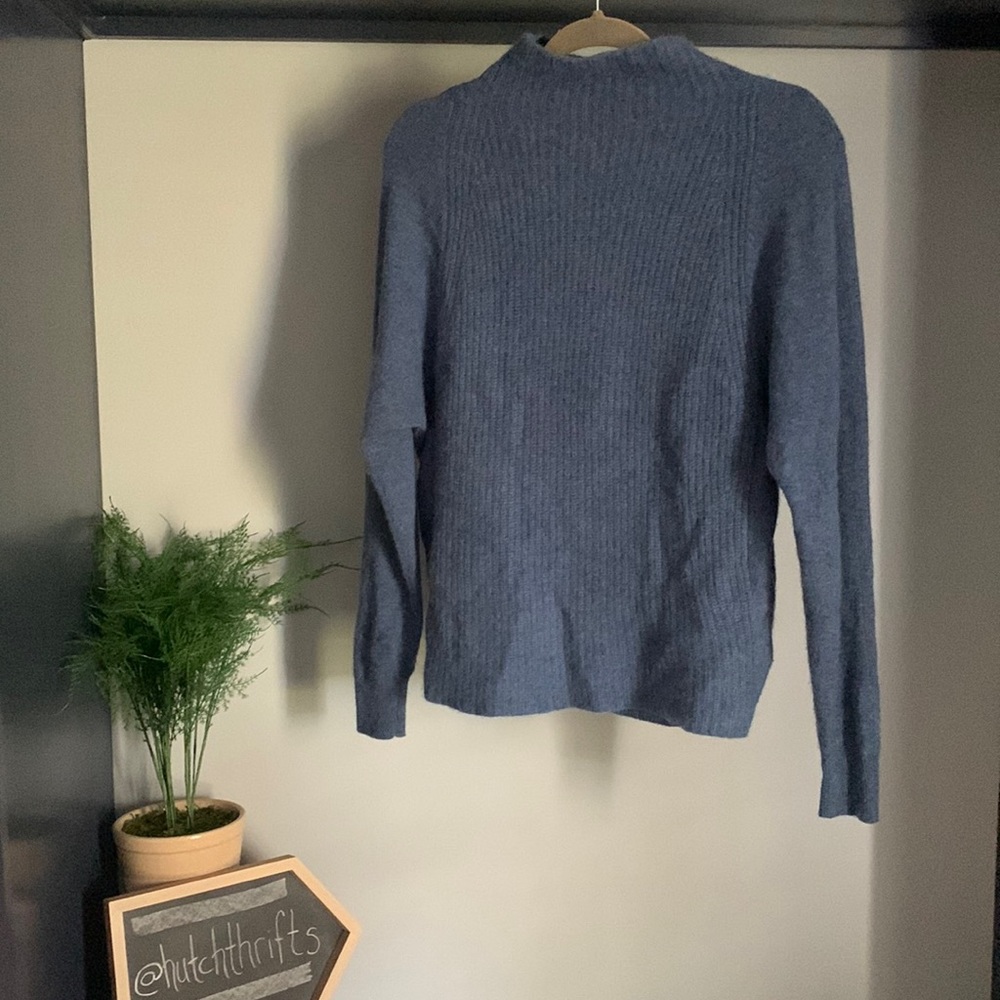 Tahari Pure Luxe 100% Cashmere Sweater Blue Size M